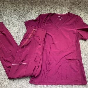 Cherokee Scrubs Infinity Mid-rise Joggers and iFlex V-neck